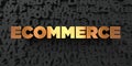 Ecommerce - Gold text on black background - 3D rendered royalty free stock picture