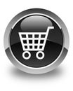 Ecommerce icon glossy black round button Royalty Free Stock Photo