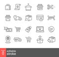 Ecommerce Icon Set. online shopping, Bag, Add cart trolley Royalty Free Stock Photo