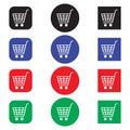 Ecommerce icon set, shopping cart, isolated on white background, vector illustration. Royalty Free Stock Photo