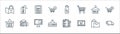 ecommerce line icons. linear set. quality vector line set such as delivery truck, online shopping, label, shopping basket, sale Royalty Free Stock Photo