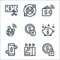 Ecommerce line icons. linear set. quality vector line set such as security, fast delivery, transaction, save money, refund,