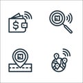 Ecommerce line icons. linear set. quality vector line set such as worldwide, order tracking, package checking