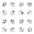 Ecommerce line icons set