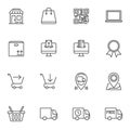 Ecommerce line icons set