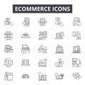 Ecommerce line icons, signs, vector set, outline illustration concept