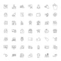 Ecommerce linear icons, signs, symbols vector line illustration set
