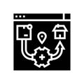 ecommerce logistics logistic manager glyph icon vector illustration