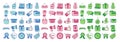 Ecommerce online shopping icon set, e-commerce online shop icon collection with 3 alternative color Royalty Free Stock Photo