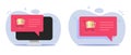 Ecommerce order info notification delivery completed notice message icon vector graphic, online computer pc push sms bubble status