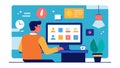 Ecommerce Product Design A designer creating product listings for an online store showcasing product images and