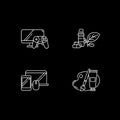 Ecommerce and retail category white linear icons set for dark theme Royalty Free Stock Photo