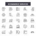 Ecommerce services line icons, signs, vector set, outline illustration concept Royalty Free Stock Photo