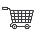 Ecommerce solutions line icon, seo and development