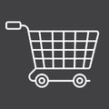 Ecommerce solutions line icon, seo and development