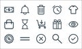 Ecommerce starter pack line icons. linear set. quality vector line set such as check, wrong, discount, search, menu, bag, gift,