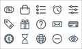 Ecommerce starter pack line icons. linear set. quality vector line set such as see, internet, compass, minimize, time, price tag,