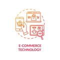 Ecommerce technology red gradient concept icon