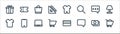 ecommerce ui line icons. linear set. quality vector line set such as shopping cart, chat, shopping cart, t shirt, typing, shopping