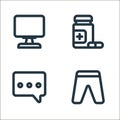 ecommerce ui line icons. linear set. quality vector line set such as underpants, typing, medicine