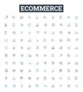 Ecommerce vector line icons set. Shopping, Online, Marketplace, Retail, Payment, Storefront, Investment illustration