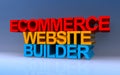 Ecommerce website builder on blue