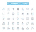 Ecommercial trade linear icons set. Ecommerce, Online, Marketing, Sales, Business, Internet, Digital line vector and Royalty Free Stock Photo