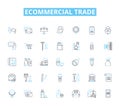 Ecommercial trade linear icons set. Ecommerce, Online, Marketing, Sales, Business, Internet, Digital line vector and Royalty Free Stock Photo