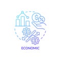 Economic blue gradient concept icon