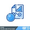 Economic boom filled line icon Royalty Free Stock Photo