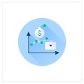 Economic boom flat icon