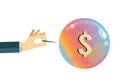 Economic bubble. Financial Crisis Concept. Royalty Free Stock Photo