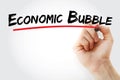 Economic Bubble text with marker