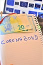 Economic coronabond text concept help money euro business Royalty Free Stock Photo