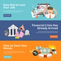 Economic Crisis Banners Royalty Free Stock Photo