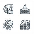 Economic crisis line icons. linear set. quality vector line set such as interest, war, government