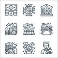 economic crisis line icons. linear set. quality vector line set such as investor, rich, financial, inflation, export, interest,