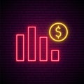 Economic crisis neon sign. Royalty Free Stock Photo