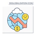 Economic depression color icon