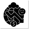 Economic depression glyph icon Royalty Free Stock Photo