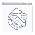 Economic depression line icon Royalty Free Stock Photo