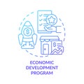 Economic development program blue gradient concept icon Royalty Free Stock Photo