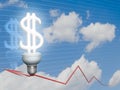 Economic Dollar bulb Royalty Free Stock Photo
