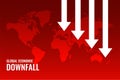 Economic downfall red map background Royalty Free Stock Photo