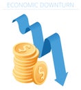 An Economic Downturn concept vector Infographic