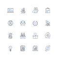 Economic examination line icons collection. Analysis, Trends, Forecasting, Data, Growth, Variables, Models vector and