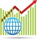 Economic graph arrow Royalty Free Stock Photo