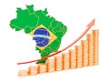 Economic growth in Brazil concept, 3D rendering