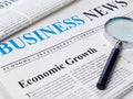 Economic growth headline in newspaper