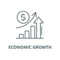 Economic growth line icon, vector. Economic growth outline sign, concept symbol, flat illustration